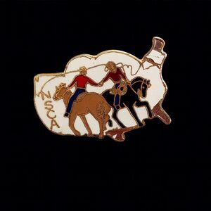 NSCA USA Horseback Riders Cowboys Lapel Pin Western Rodeo Equestrian Club Badge